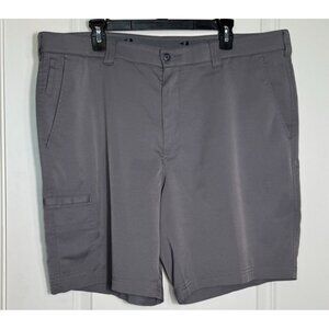 GRANDSLAM Mens Gray Cargo Shorts Flat Front Stretch Waist Size 40 Golf‎ Casual